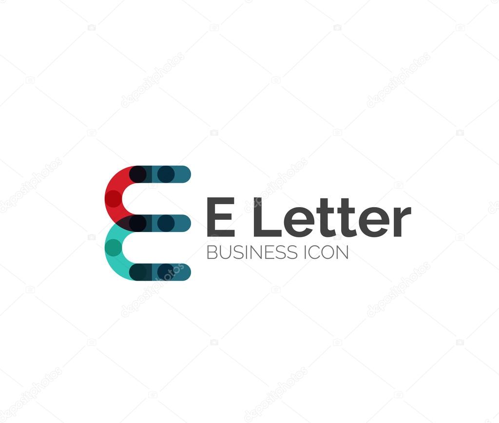 E letter logo, minimal line design