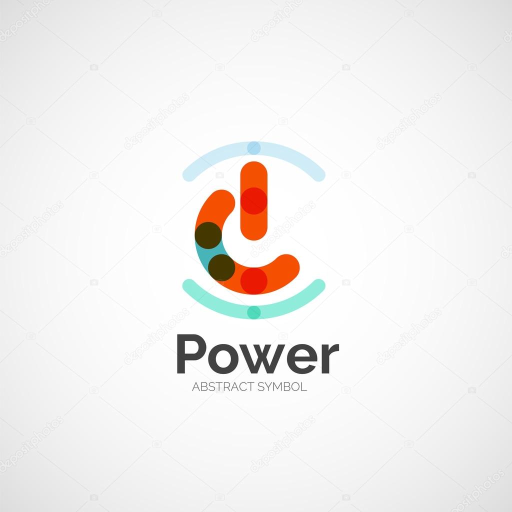 Power button logo design, minimalistic line art