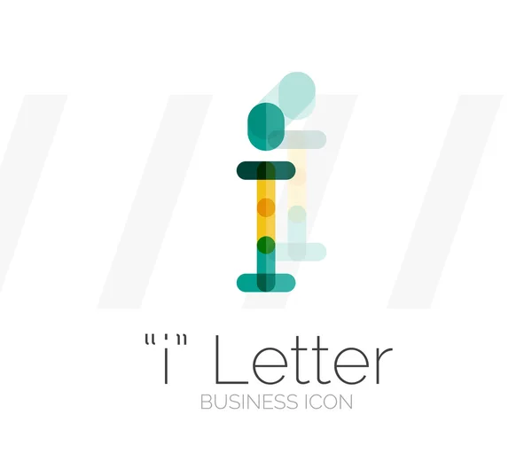 Logo lettera I, design linea minima — Vettoriale Stock