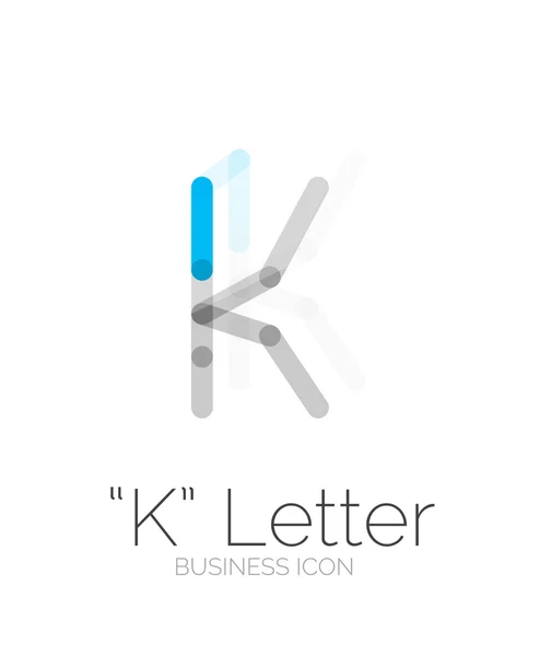 Logo lettera K, design minimale della linea — Vettoriale Stock