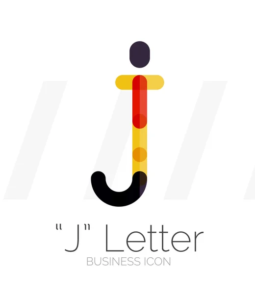 Logotipo de letra J, diseño de línea mínima — Vector de stock