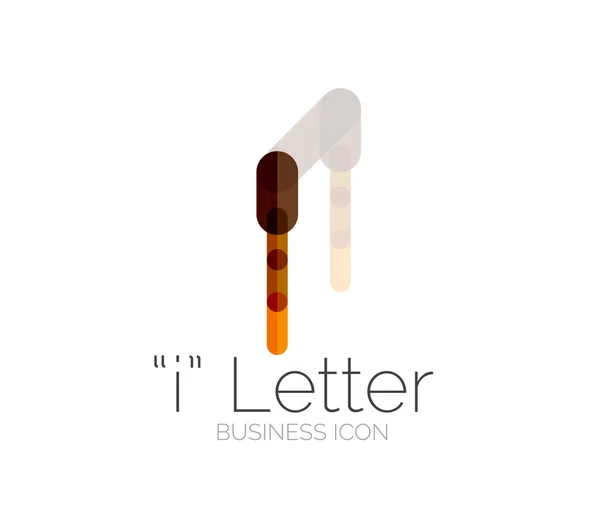 I letter logo, minimal line design — Stock Vector