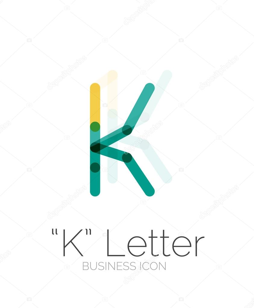 K letter logo, minimal line design, business icon