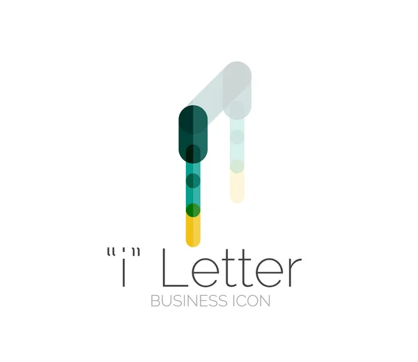 Ik brief logo, minimale lijn ontwerp — Stockvector