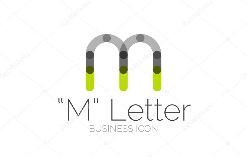 Minimal font or letter logo design isolated on white