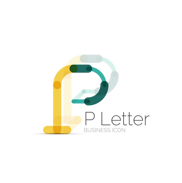 Minimal P font or letter logo design — Stock Vector