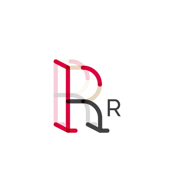 Minimale R lettertype of brief logo ontwerp — Stockvector