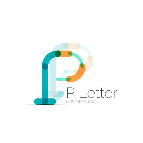 Ελάχιστη P γραμματοσειρά ή επιστολή λογότυπο του σχεδιασμού — Διανυσματικό Αρχείο
