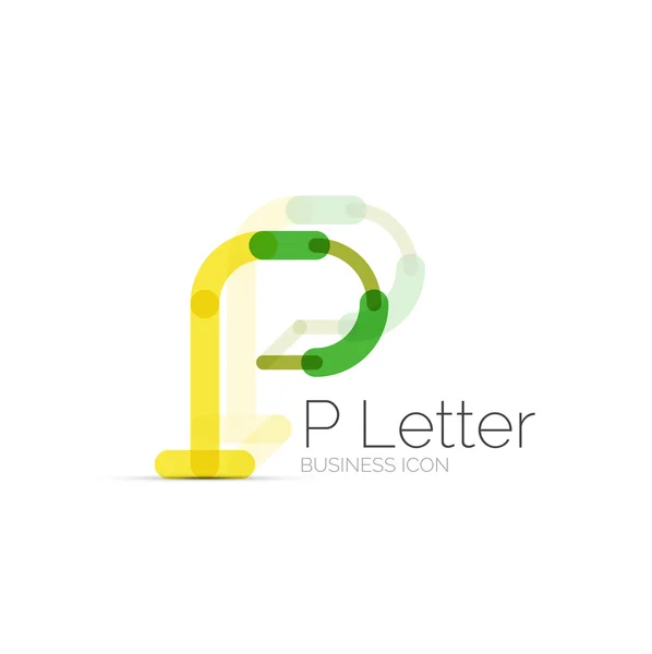 Design mínimo da fonte P ou do logotipo da letra — Vetor de Stock