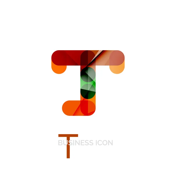 En az T yazı tipi veya harf logo tasarımı — Stok Vektör