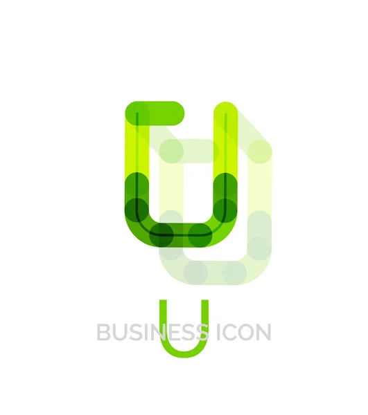 Design minimale del carattere U o del logo della lettera — Vettoriale Stock