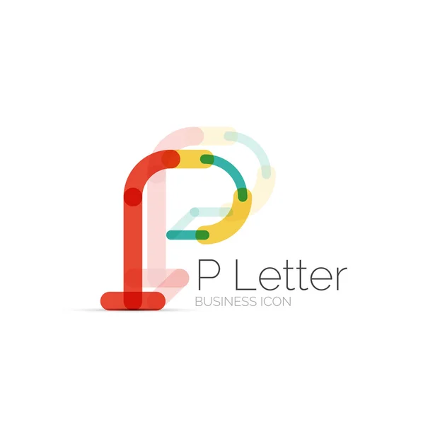 Minimal P teckensnitt eller brev Logotypdesign — Stock vektor