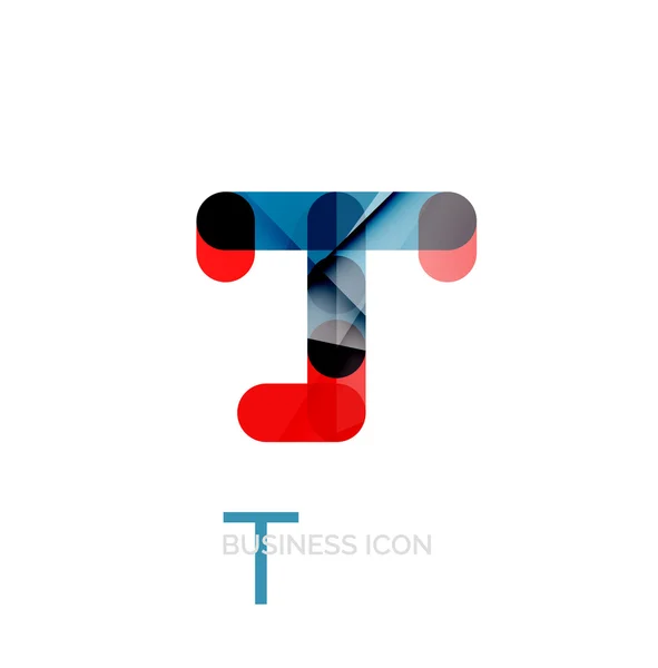 En az T yazı tipi veya harf logo tasarımı — Stok Vektör