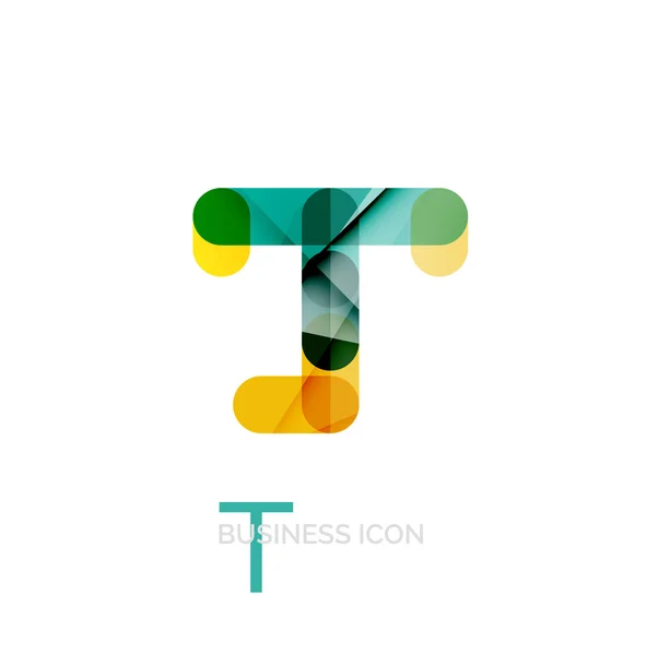 Minimal T font or letter logo design — Stock Vector