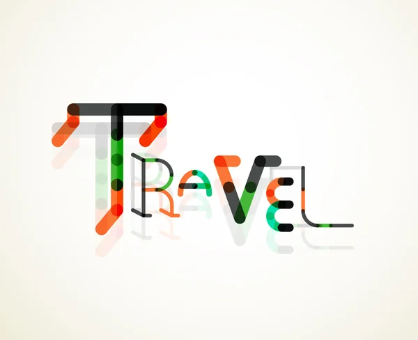 Travel word concepto de fuente — Archivo Imágenes Vectoriales