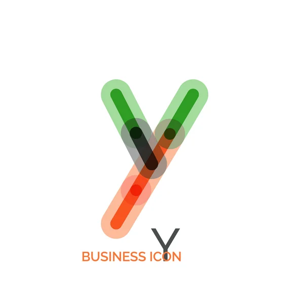 Minimal line font design, letter Y — Stock Vector