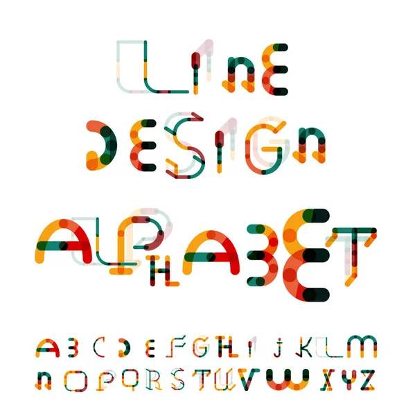 Alphabet de conception de ligne minimale, police, police de caractères — Image vectorielle