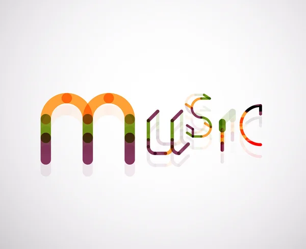 Muziek lettertype woord concept — Stockvector