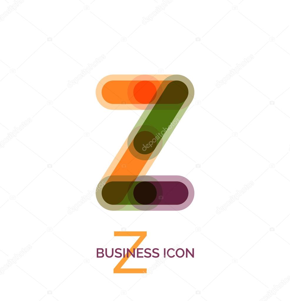 Minimal line font design, letter Z. Business icon