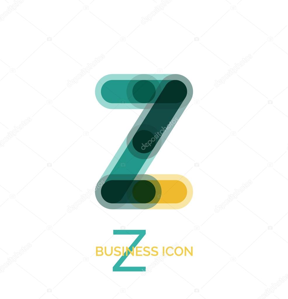 Minimal line font design, letter Z