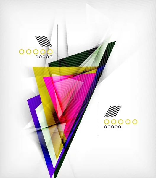 Color triangles, unusual abstract background — Stock Vector