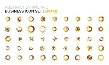 Abstract symmetric business icons clipart