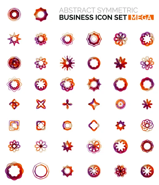 Flor, iconos de negocios en forma de estrella — Vector de stock