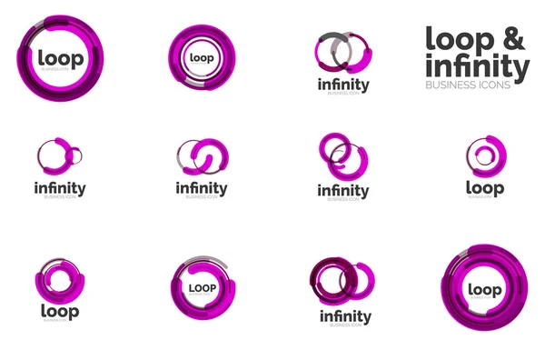 Set of infinity and loop business logos — Stock Vector