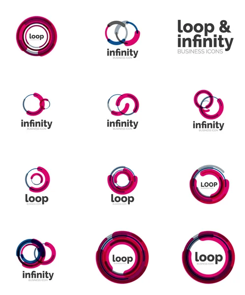 Set of infinity and loop business logos — Stock Vector