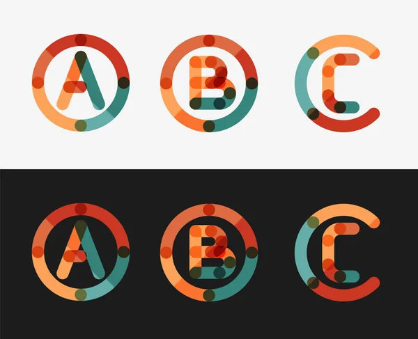 Ensemble de logo de conception de ligne minimale — Image vectorielle