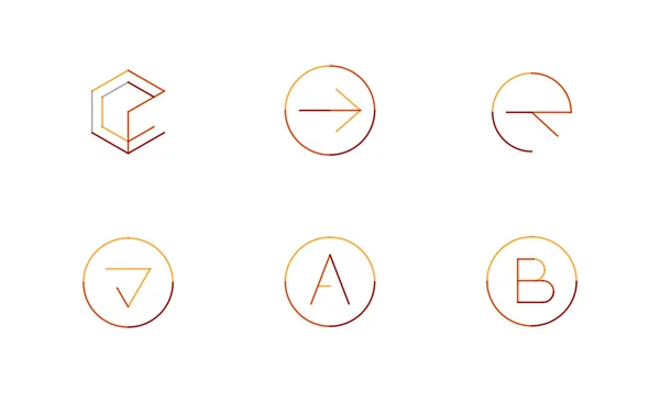 、細い線のきれいなスタイルのロゴを設定 — ストックベクタ