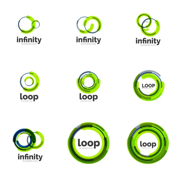 Loop, infinity business icon set — Stock Vector