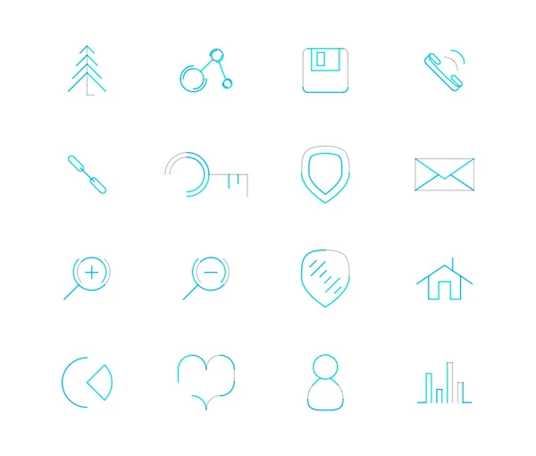 細い線の web アイコンのセット — ストックベクタ
