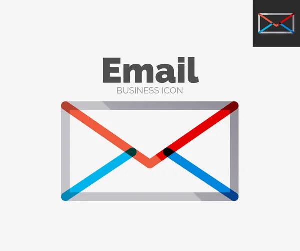 Diseño de línea mínima logotipo, icono de correo electrónico — Archivo Imágenes Vectoriales
