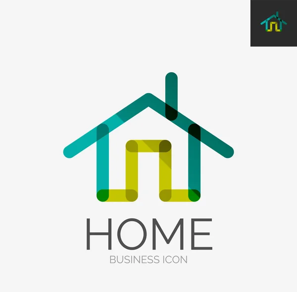 Logotipo de design de linha mínima, ícone de casa — Vetor de Stock