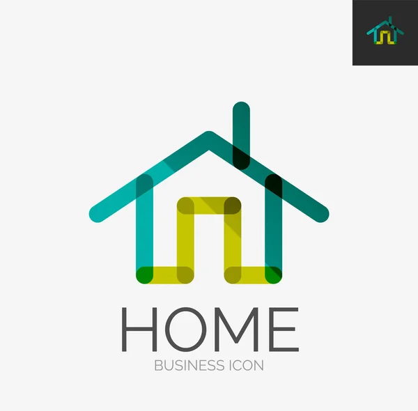 Minimale Linie Design-Logo, Home-Symbol — Stockvektor