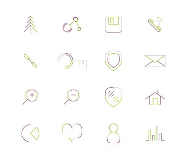 İnce çizgi web simgeler kümesi