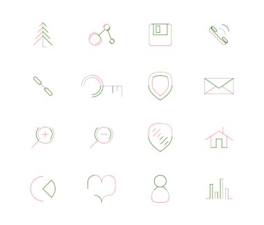 İnce çizgi web simgeler kümesi