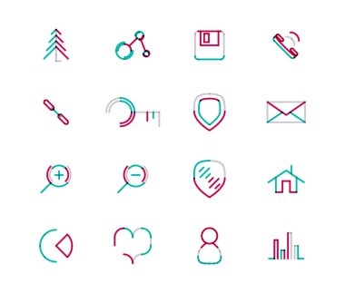 İnce çizgi web simgeler kümesi