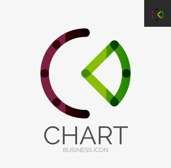 Logotipo de design de linha mínima, gráfico, ícone de gráfico —  Vetores de Stock