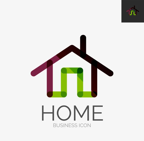 Minimale Linie Design-Logo, Home-Symbol — Stockvektor