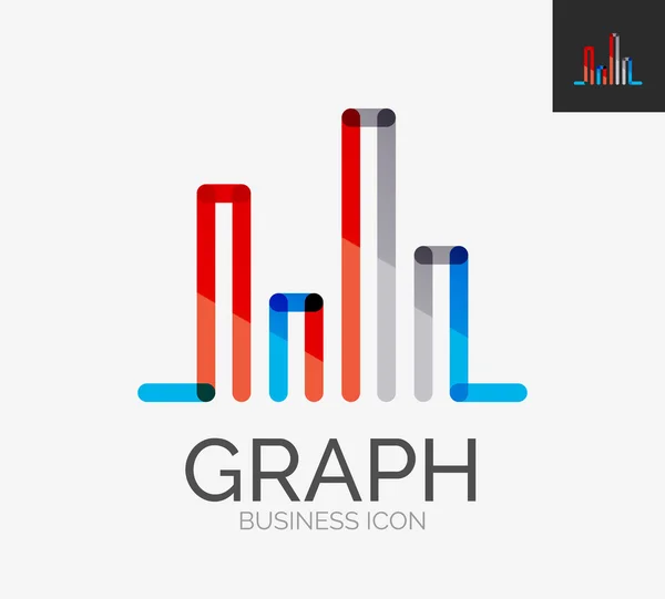 Minimale lijn ontwerp logo, grafiek, grafiek pictogram — Stockvector
