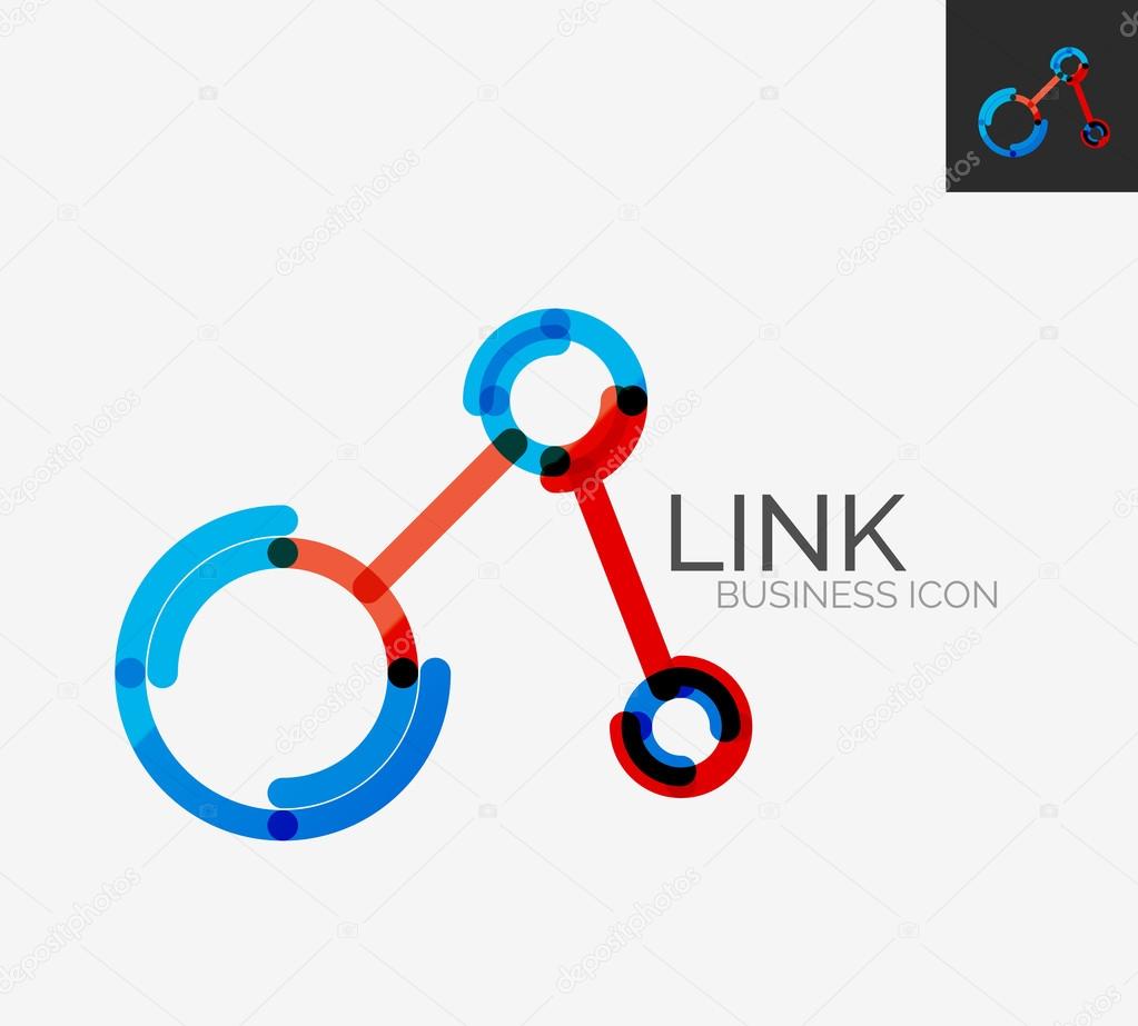 Minimal line design logo, business connection icon, branding emblem