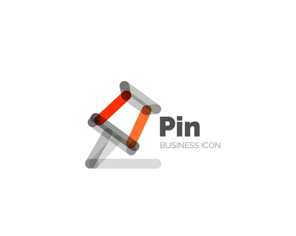 Linje minimal design logotyp pin — Stock vektor