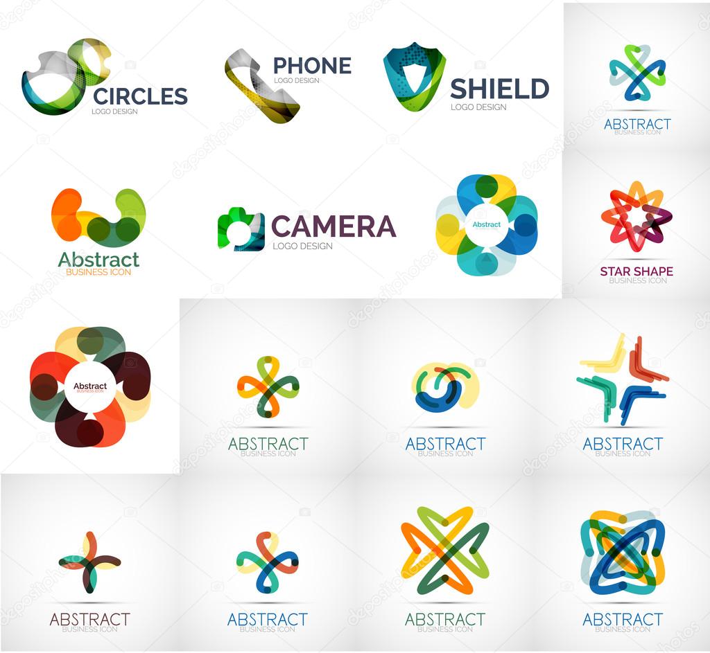 Abstract company logo vector collection - large set of business corporate logotypes
