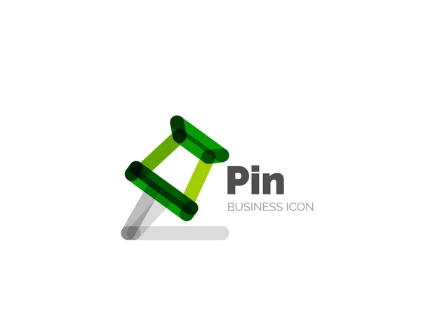 Linha de design mínimo logotipo pin — Vetor de Stock