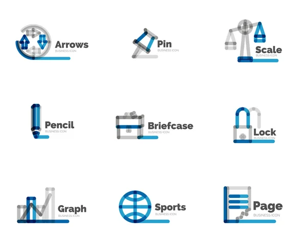 Lijn minimaal ontwerp logo collectie — Stockvector