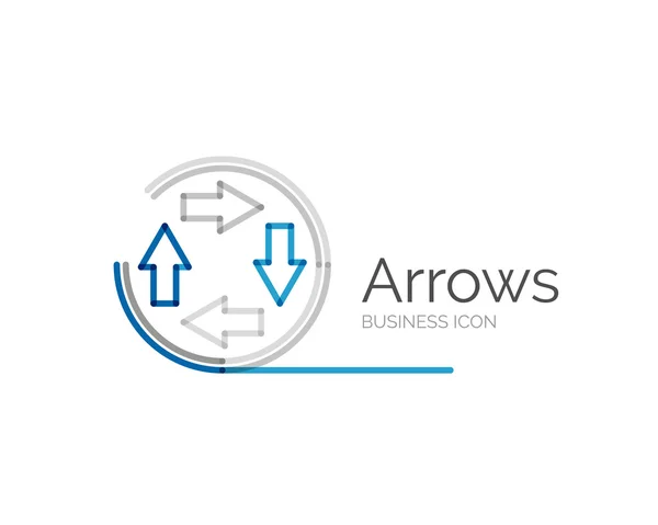 Line minimal design logo arrows — Stock Vector