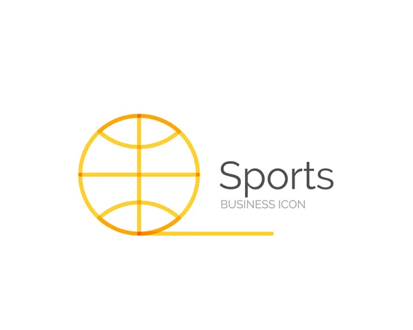Linia minimalistycznym logo piłka Sport — Wektor stockowy