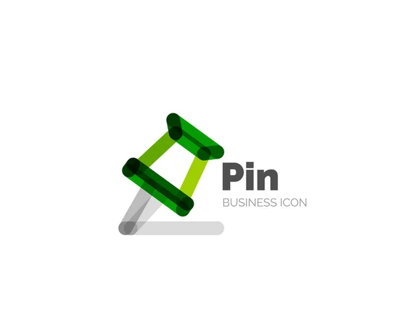 Línea de diseño minimalista logo pin — Vector de stock